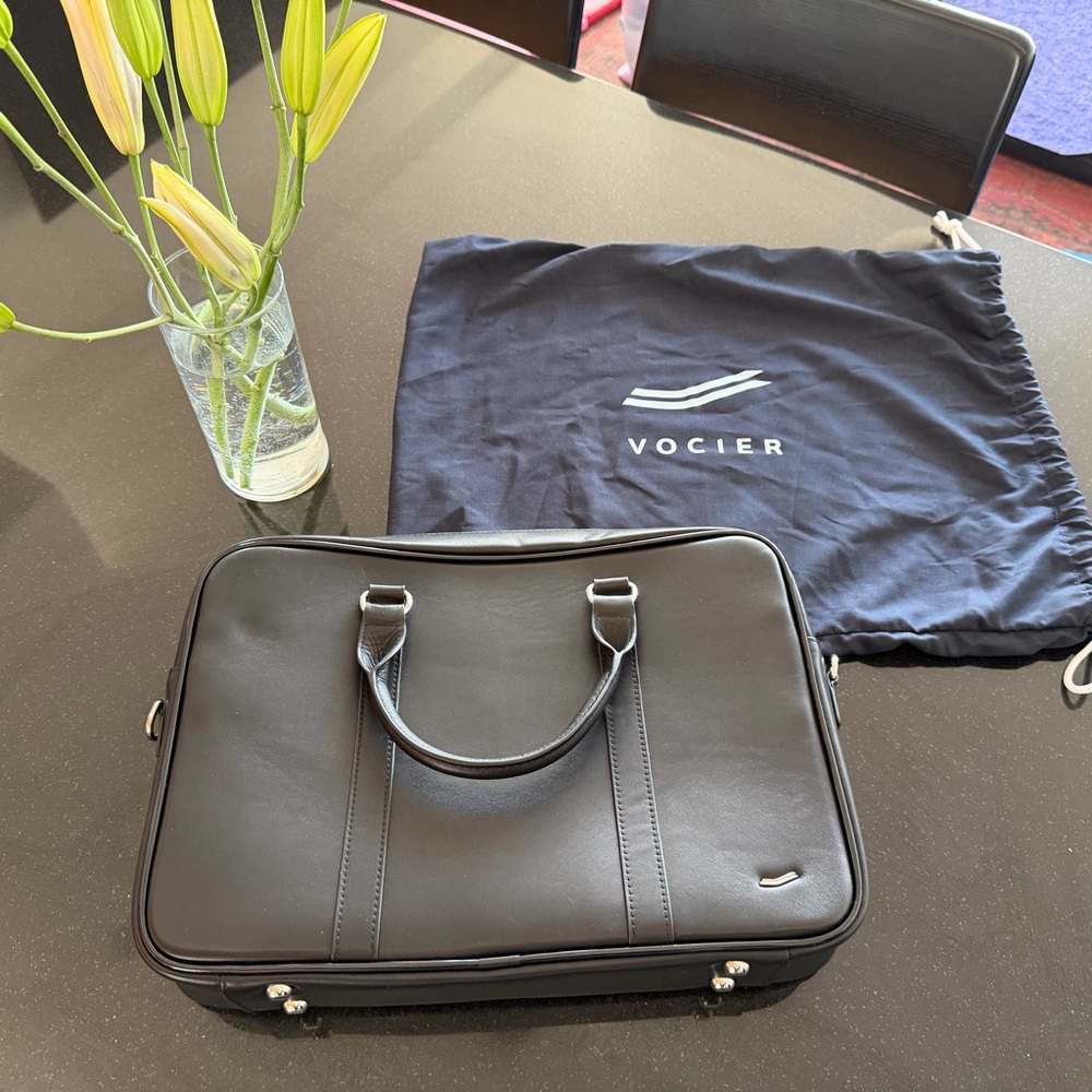 Black Leather Men's Briefcase